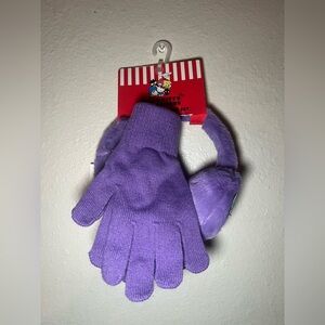 Hello Kitty Purple Mittens and Earmuffs Set